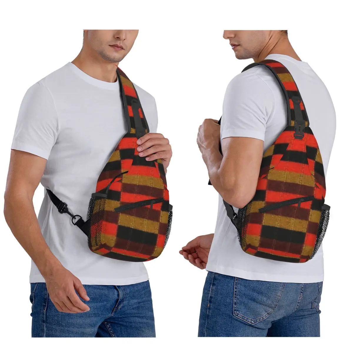 District Line Moquette Seat Cover Chest Bag Men Sling Crossbody Backpack Chest Bag Traveling Hiking Daypack Shoulder Bag