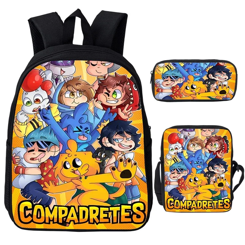 

3Pcs/set Mikecrack Cartoon Backpack for Boys Girls Compadretes School Bags Large Capacity Travel Bag Kids Bookbag Notebook Bags