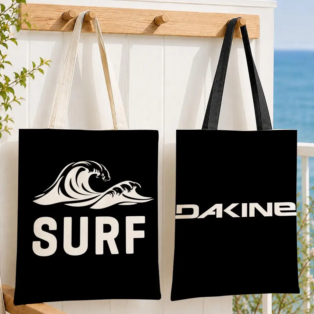 Bolsas de almacenamiento de marca D-Dakine, bolso de lona para mujer, bolso de hombro de gran capacidad para ir de compras a la escuela
