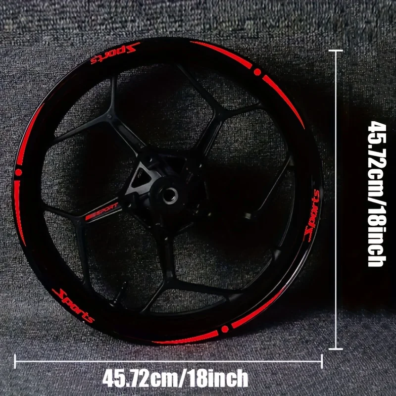 2025 New Design Sport Style Motorcycle Hub Stickers Car Motorbike Wheel Waterproof Decals for 17-inch 18-inch 19-inch Wheels