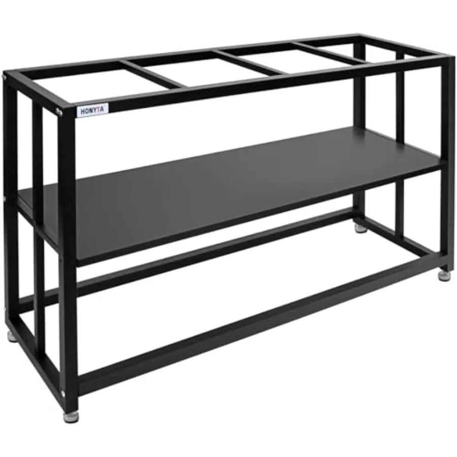 

Heavy Duty Metal Fish Tank Stand for 55 Gallon Aquarium, Black, Double Layer Design with Extra Storage Space, 660LBS Capacity,