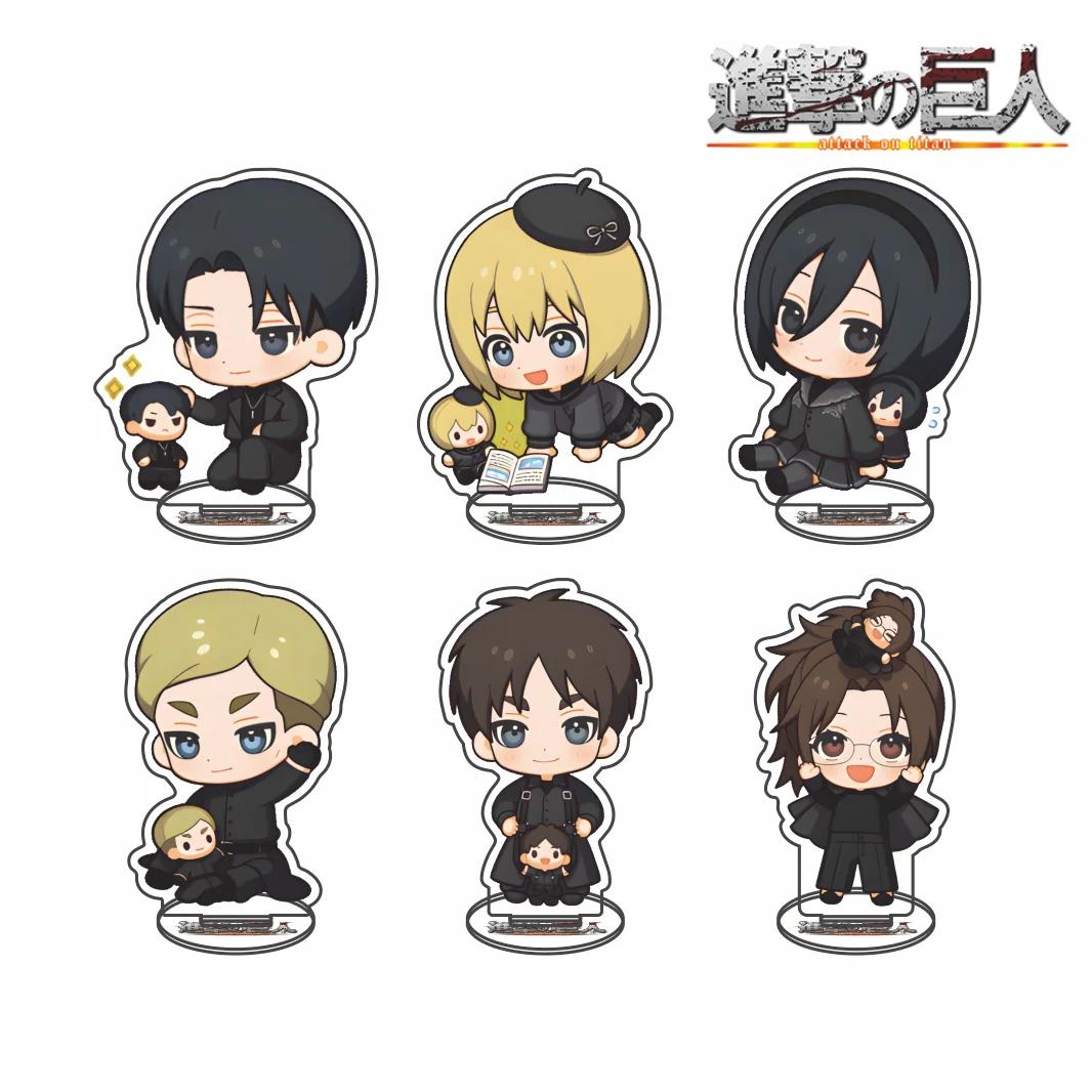 Attack On Titan Series 2026 New Arrival Acrylic Keychain Stand Levi Armin Mikasa Eren Erwin Hange Q Version Character Figure
