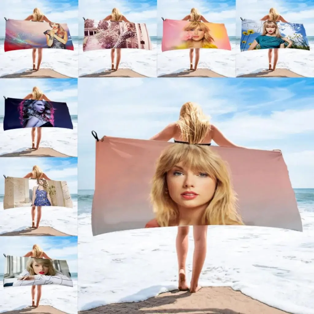 Taylor Swift-Serviette de bain en microcarence, serviette de plage, imprimé en soie, jupe longue enveloppée, couverture de protection solaire, bikini, 600