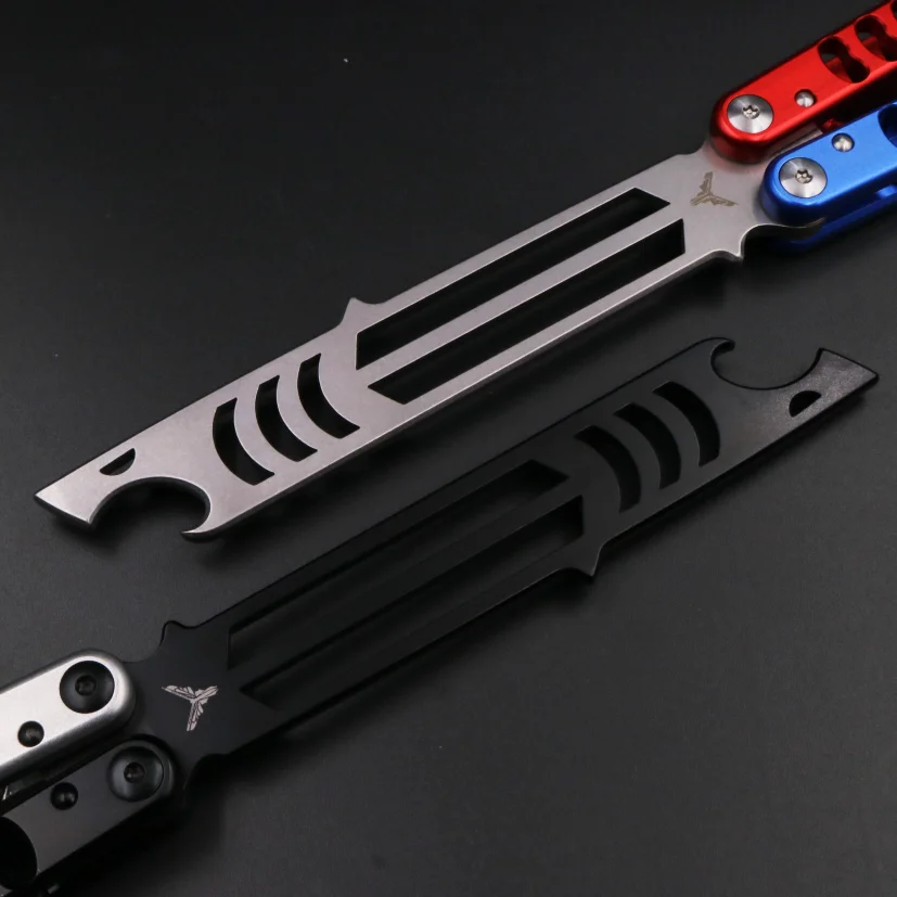 مدرب Balisong للزجاجة ، ، مقبض ألوميموم مع هيكل جلبة ، سكين فراشة ، تدريب للدفاع عن النفس