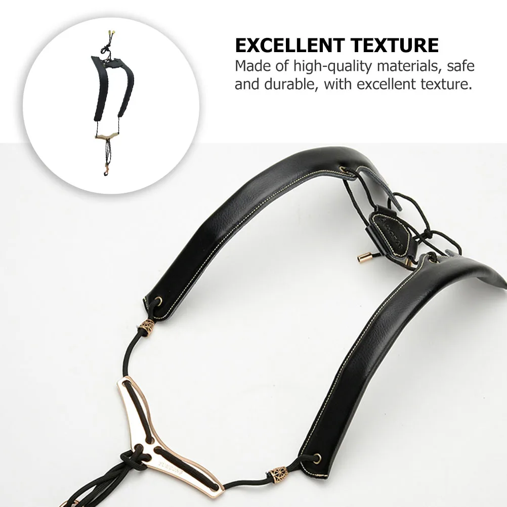 

Saxophone Strap Neck Straps for Alto Double Shoulder Adjustable Harness Black Child