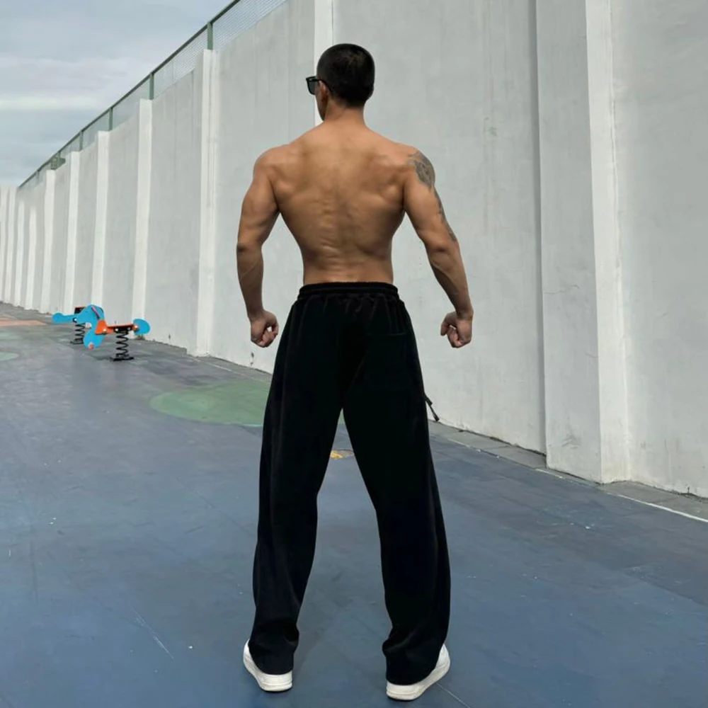 Mens Fashion Trend Sports Fitness Loose Trousers Autumn And Winter New Leisure Outdoor Street Comfortable Y2k Fitness Pants Men
