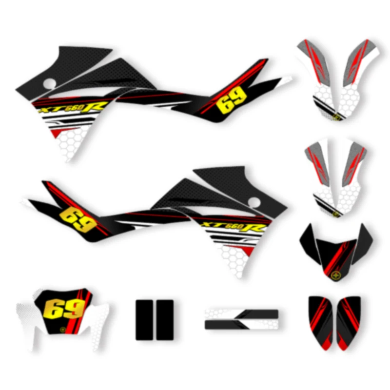 

DSMTECH Motorcycle Graphics Decals Stickers Kits For YAMAHA XT 660R R X 2005 2006 2007 002