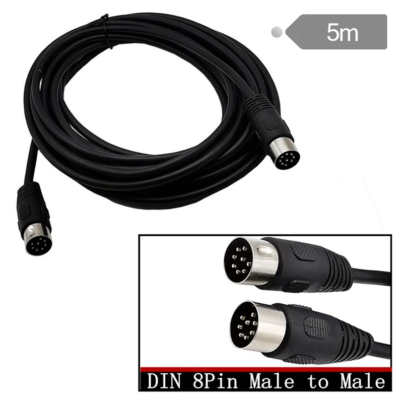 5X 8 Pin Din Masculino Para Altifalante Masculino Cabo De Áudio Adaptador Para Vigilância Computadores Automotivos Televisão Precisão 5M