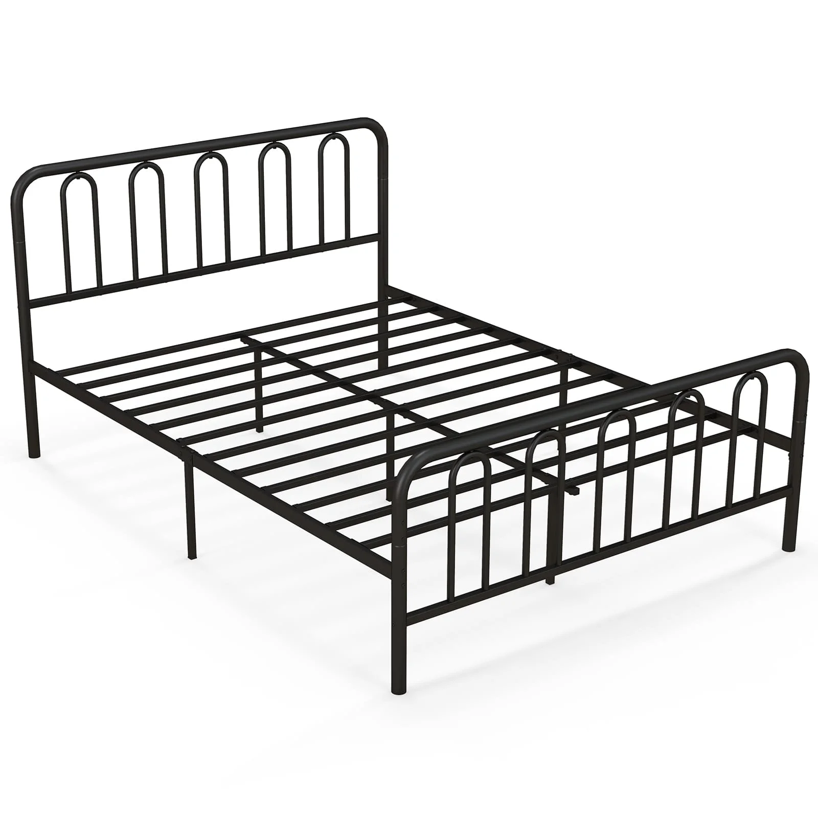 GOFLAME King Size Metal Bed Frame Platform Bed w/Headboard & Footboard