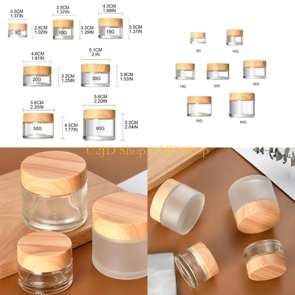 

U2JD 1PC Glass Cosmetic Containers with Lids for Cosmetic Lotion Cream Makeup Sample