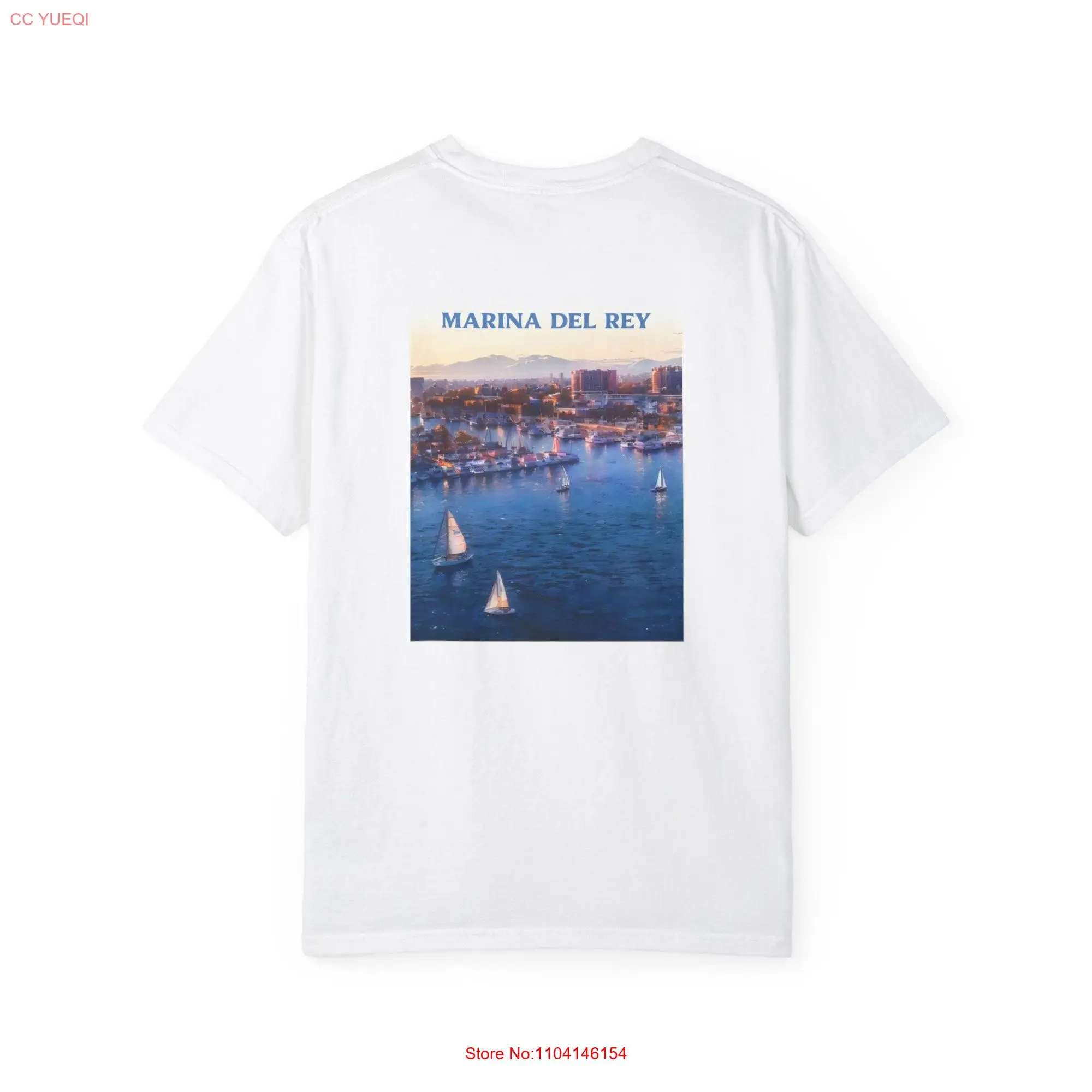 Marina Del Rey CA Garment Dyed T shirt long or short sleeves