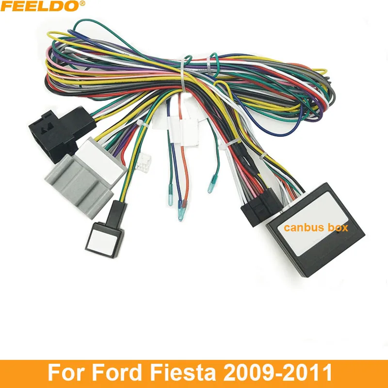 

FEELDO Car Audio Radio DVD Android 16PIN Power Cable Adapter For Ford Fiesta Power Wiring Harness