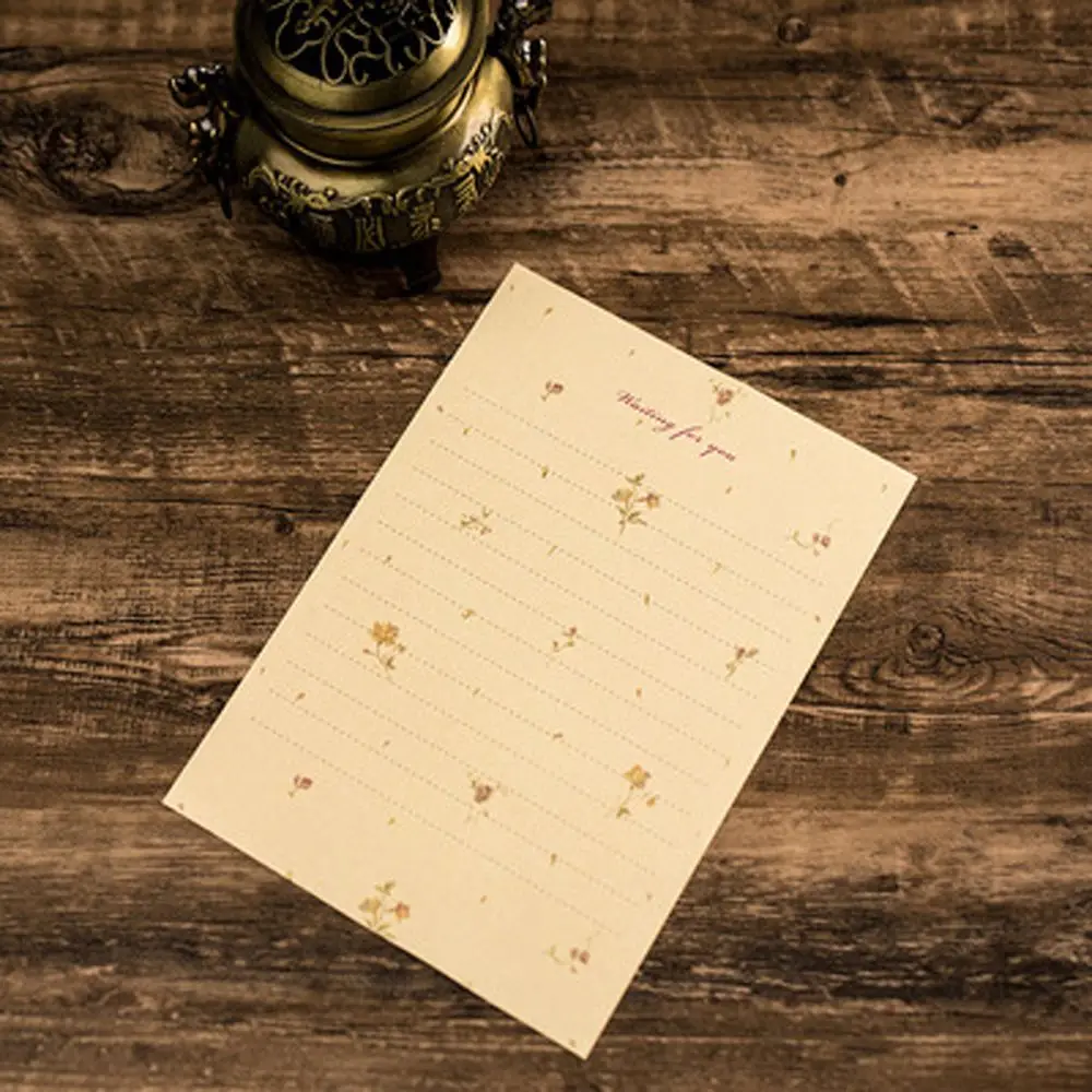 

10pcs Stationery Fresh Holiday Invitation Letterform Letter Pad Writing Paper Elegant Floral Letter Paper Envelopes