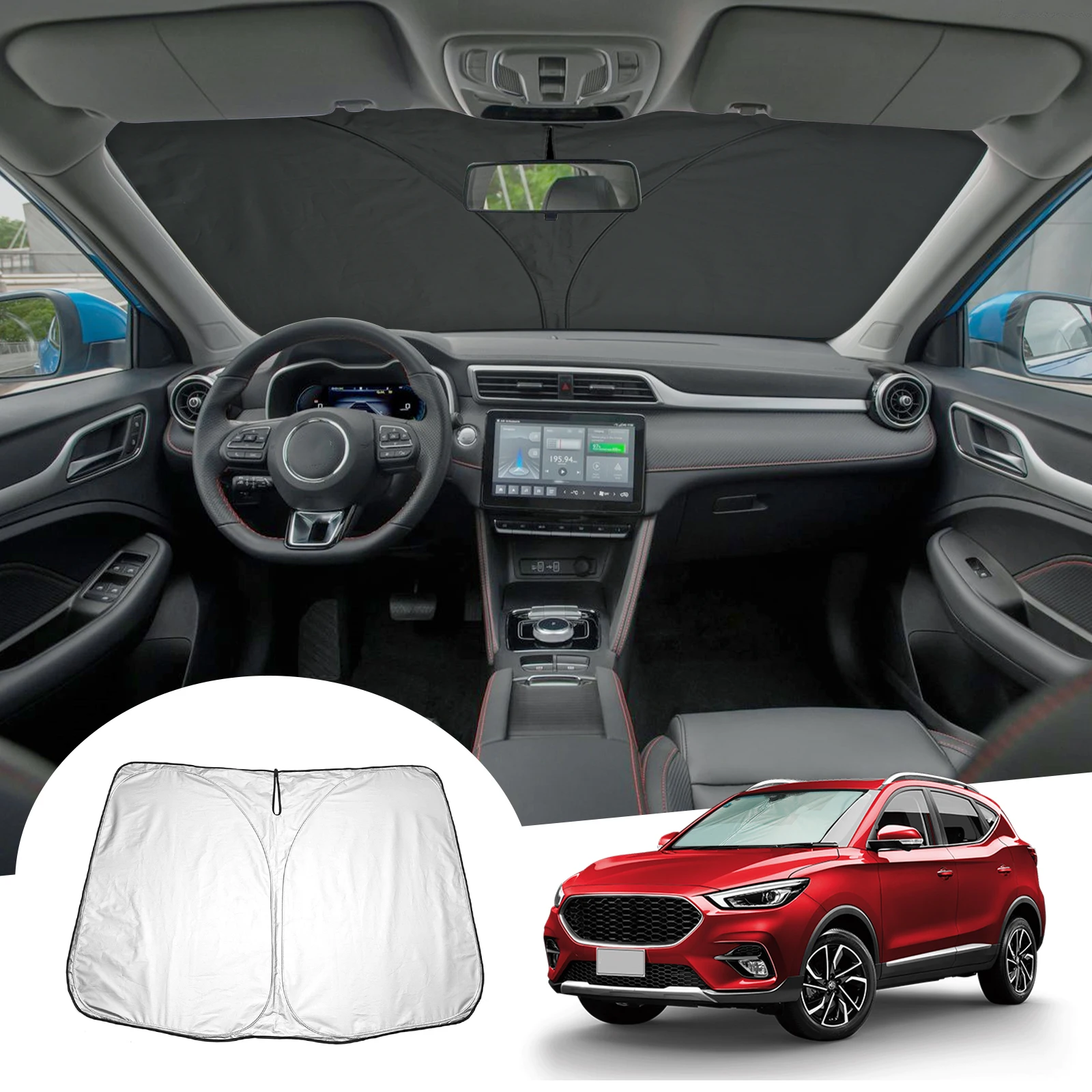 

RUIYA автомобиль лобовое стекло солнцезащитный для MG ZS EV Facelift 2018-2024 переднее окно солнцезащитный экран парасоль авто солнцезащитный MG ZS EV аксессуары 2024