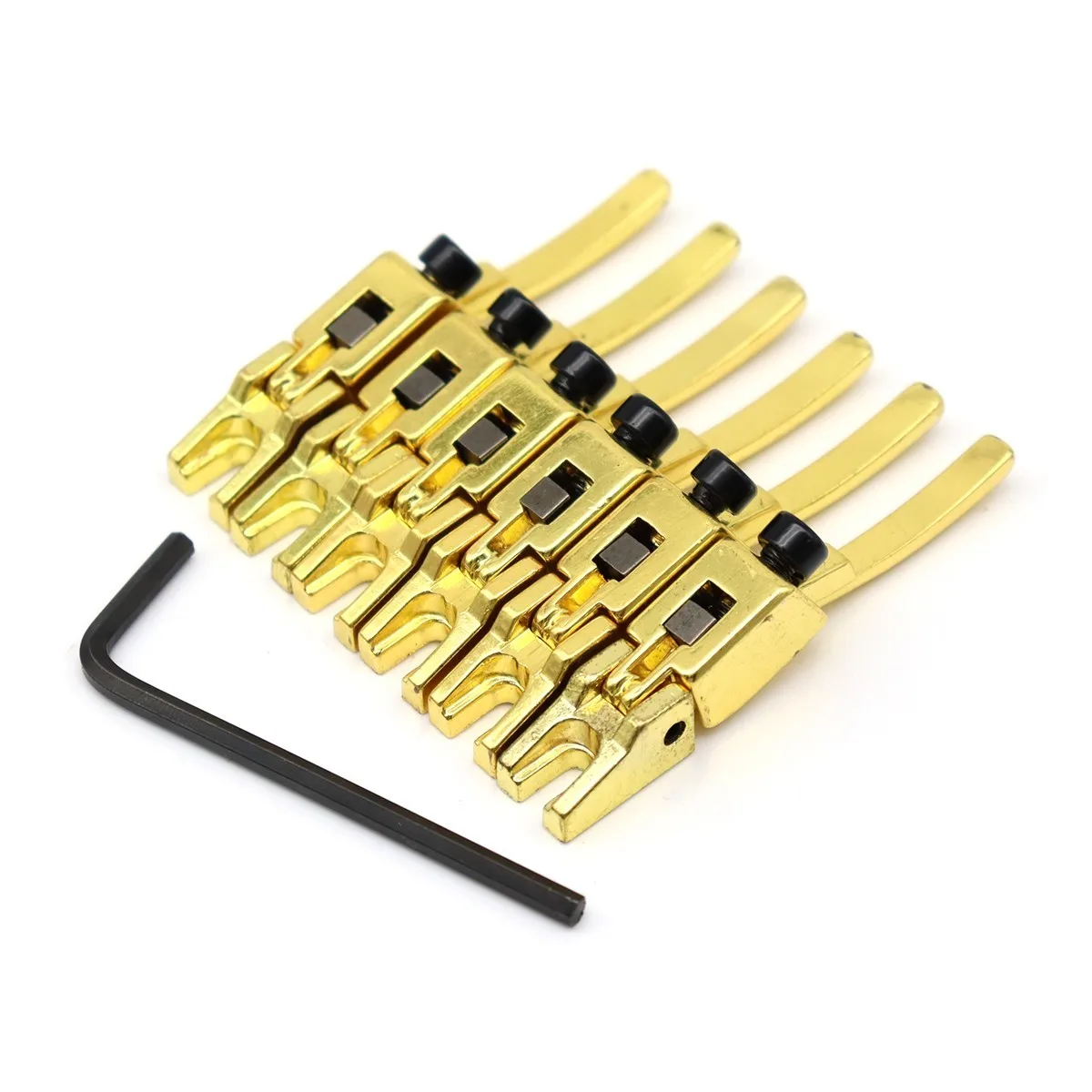 

6 седла для электрогитары Brideg с двойной фиксацией седла для моста тремоло золотого цвета