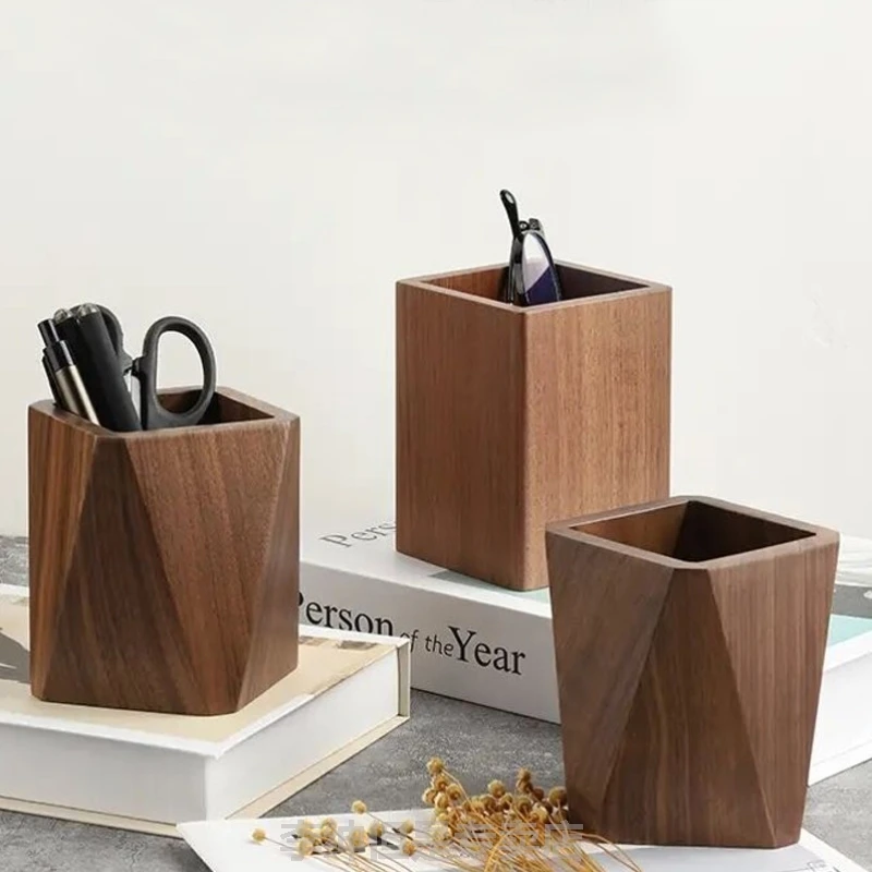 extra-large-black-walnut-pen-holder-creative-office-desktop-decoration-real-wood-storage-box-handmade-craftsmanship
