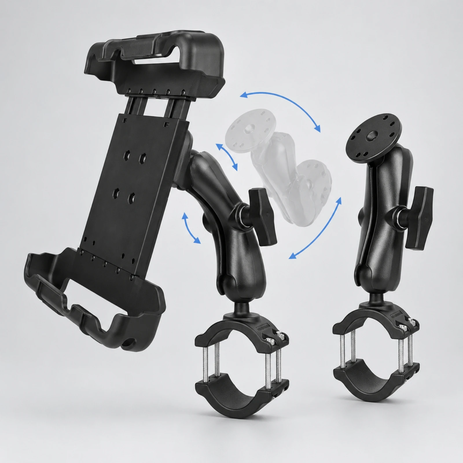 Industrial Tablet Mounting Bracket Secure Tablet Mount with Pipe Clamp Long-Lasting Stable for Warehouse Workers, Forklifts