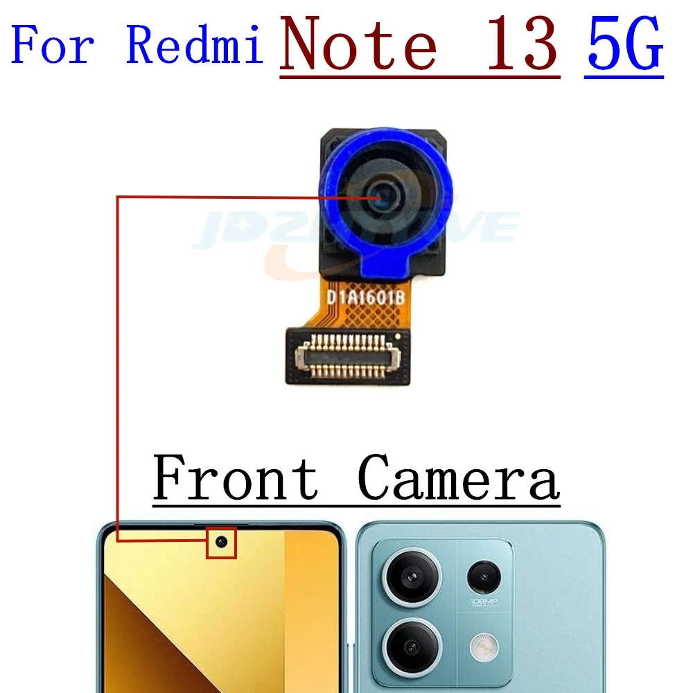 For Xiaomi Redmi Note 13 Pro+Plus 5G Rear Back Facing Camera Ultrawide+Depth+Macro Front Selfie Samll Camera Flex Cable Part