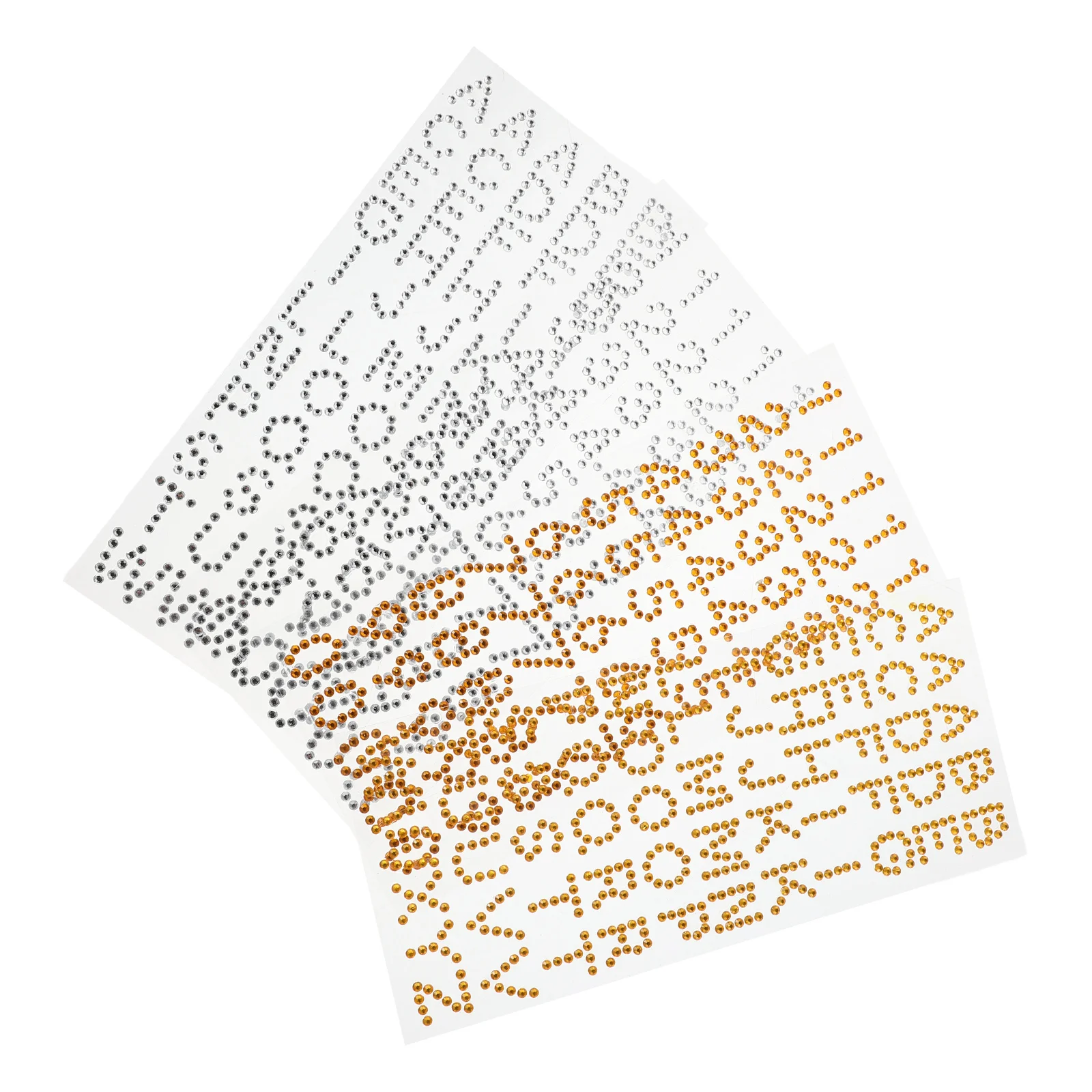 

4 Sheets Stereo Rhinestone Diamond Stickers Student Acrylic Letter for Scrapbooking