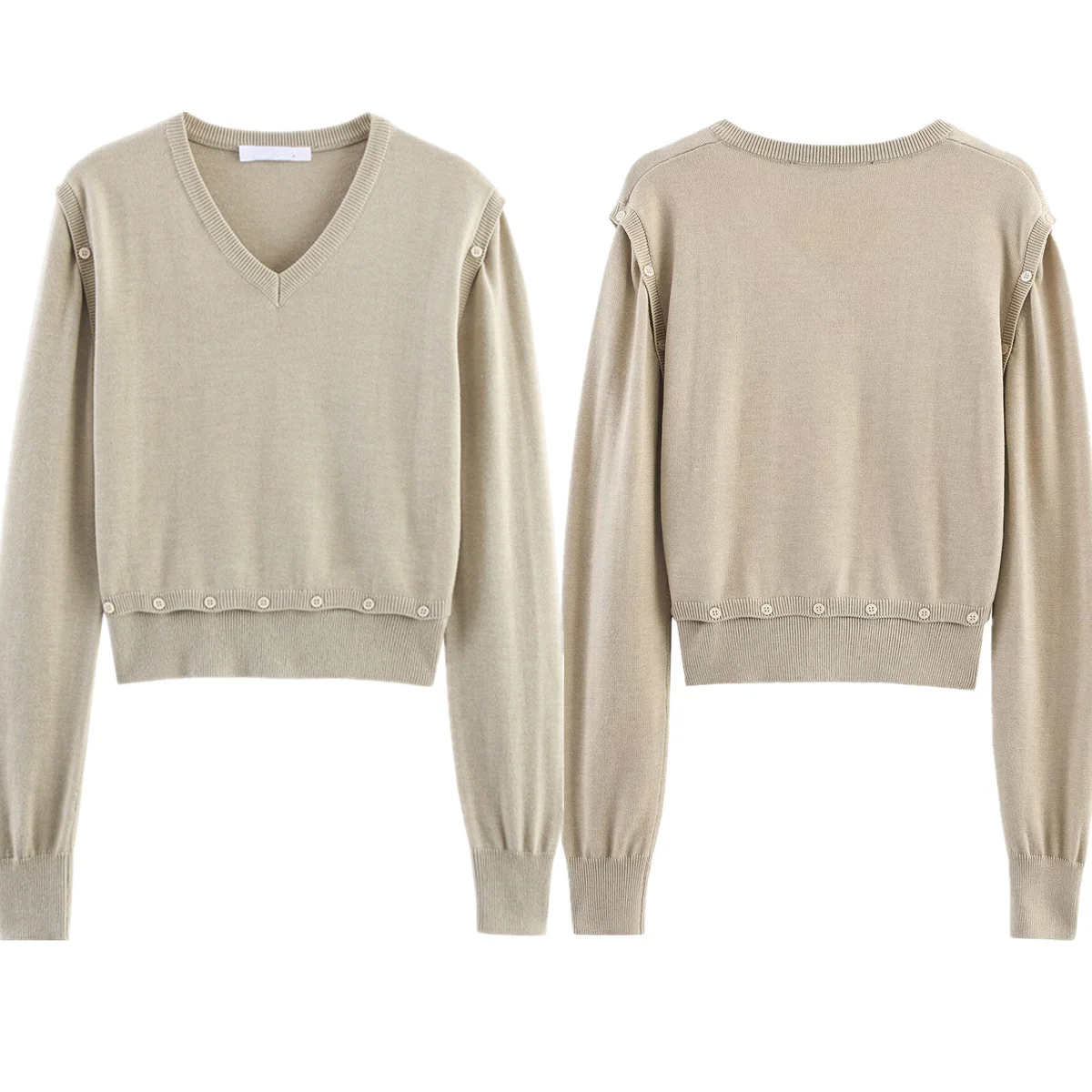 

Jenny & Dave, осенний женский свитер, минималистичный съемный однотонный свитер цвета хаки, женский трикотаж, базовый топ, пуловер