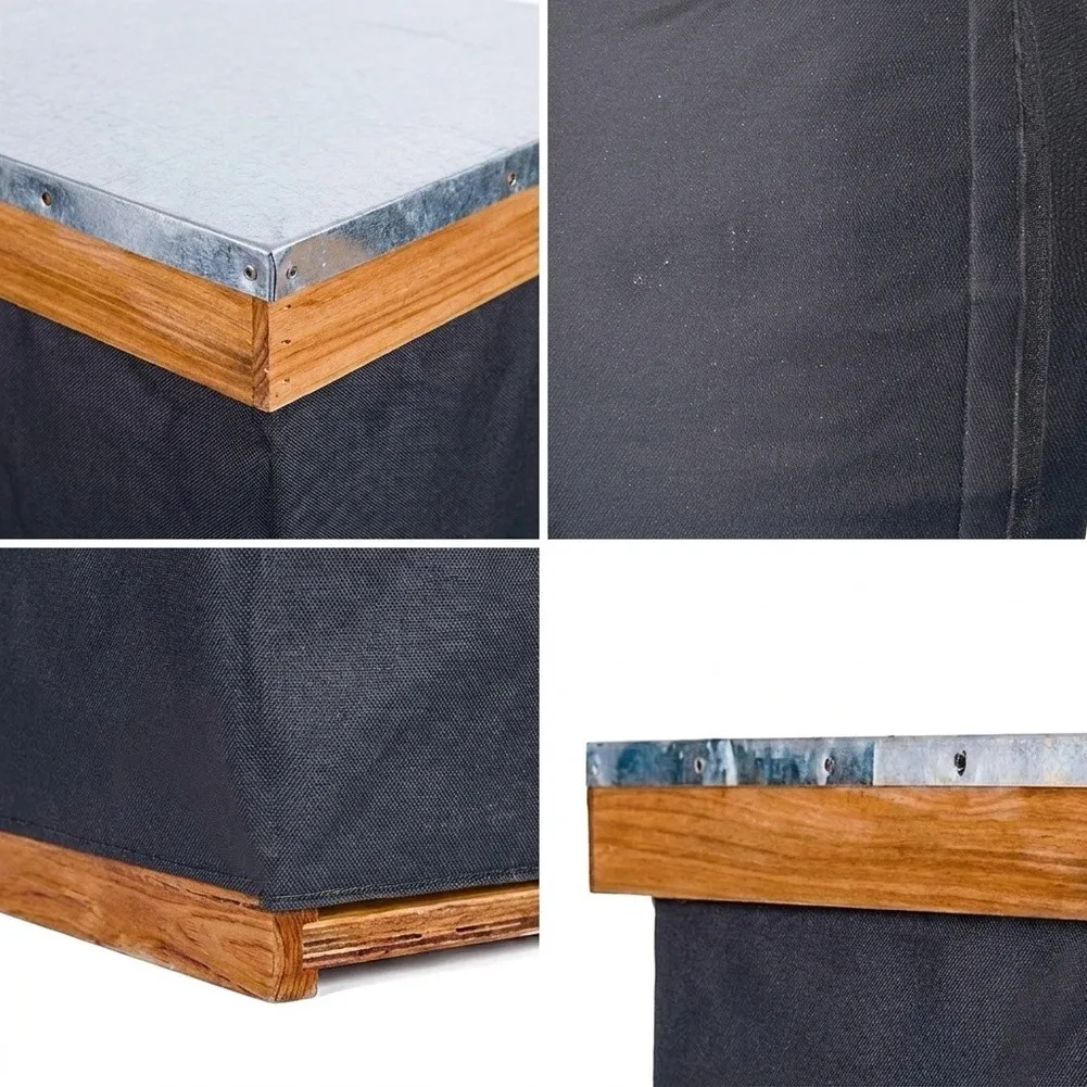 Black Beehive Winter Cover 600D Oxford Fabric Aluminum Foil Layer Windproof Waterproof for Beekeeping Seasonal Use