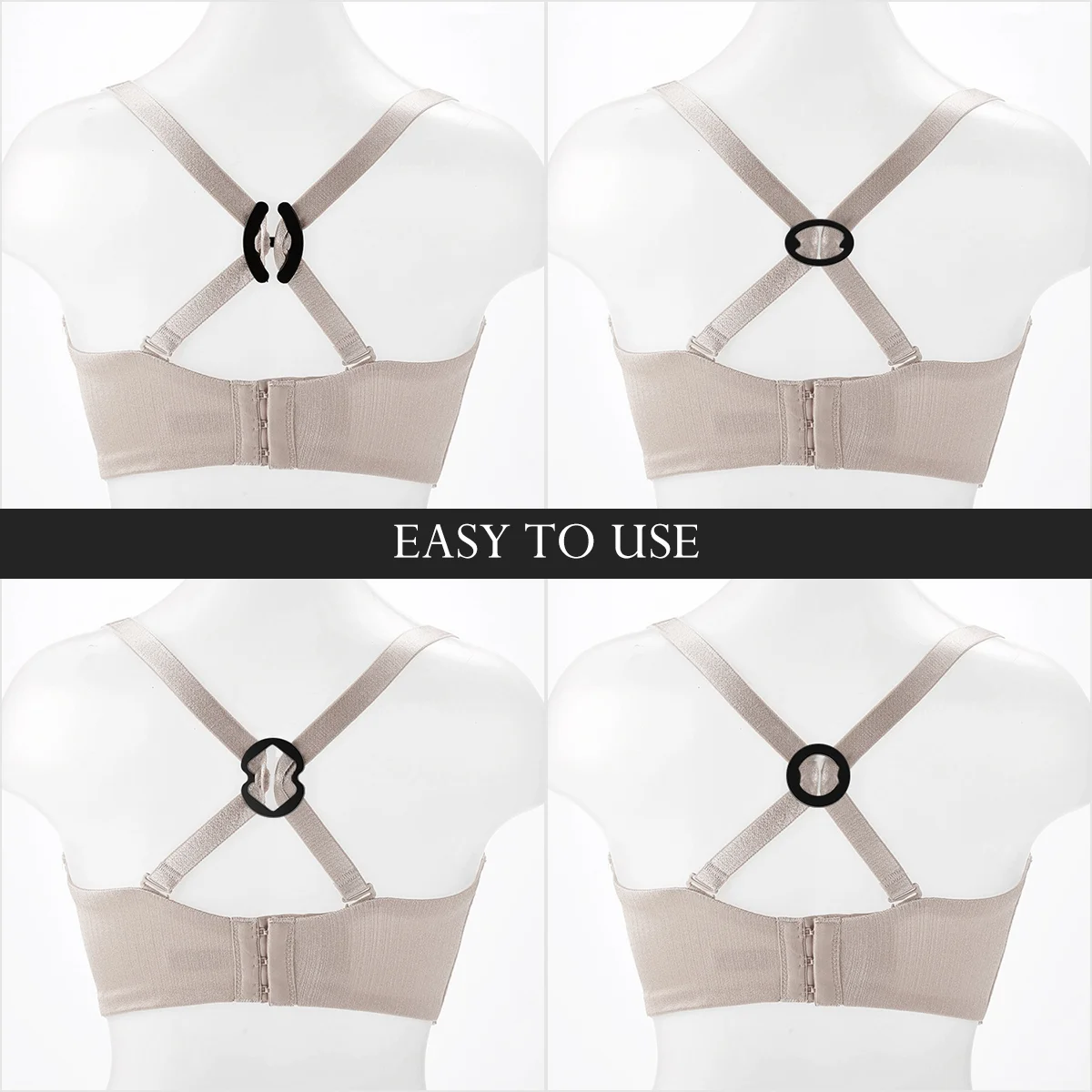 Clip Strap Racer Clips Straps Holder Hide Converter Racerback Clear Invisible Low Slide Womens Ladies Women Shoudler Retainer