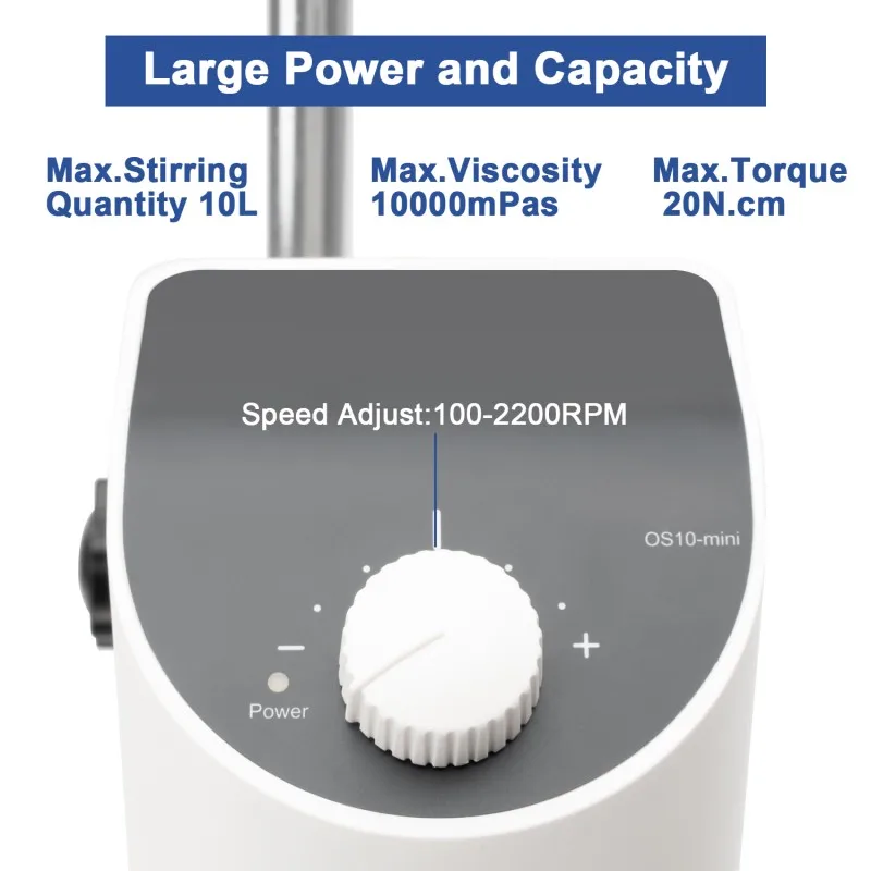 IKEME 110V To 220V Laboratory Electric Overhead Stirrer Lab Mixer Lab Equipment Max Stirring Capacity: 10L