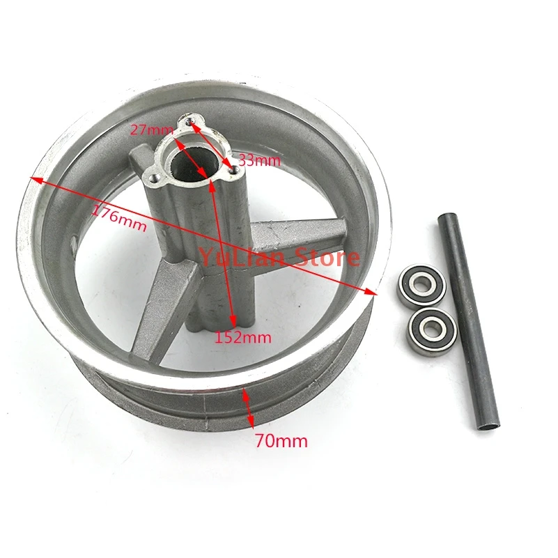 90/65-6.5 front Wheel hub 6.5 inch Aluminum rims fits 47cc 49cc Mini Dirt Bike e Scooter Mini Moto