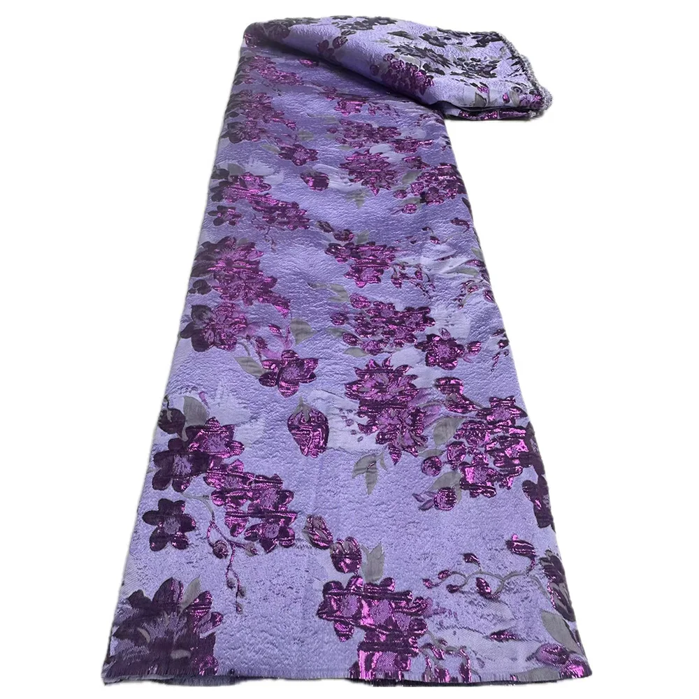 

New Printing Brocade Tull Lace fabric Floral Women For Party Evening Dress 5 Yards Elegant African Jacquard Lace Material