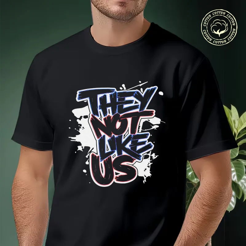 

They Not Like Us Print Moto T-Shirt Men Cotton Tees O-neck Short Sleeve T Shirt Fashion Hip Hop Tee