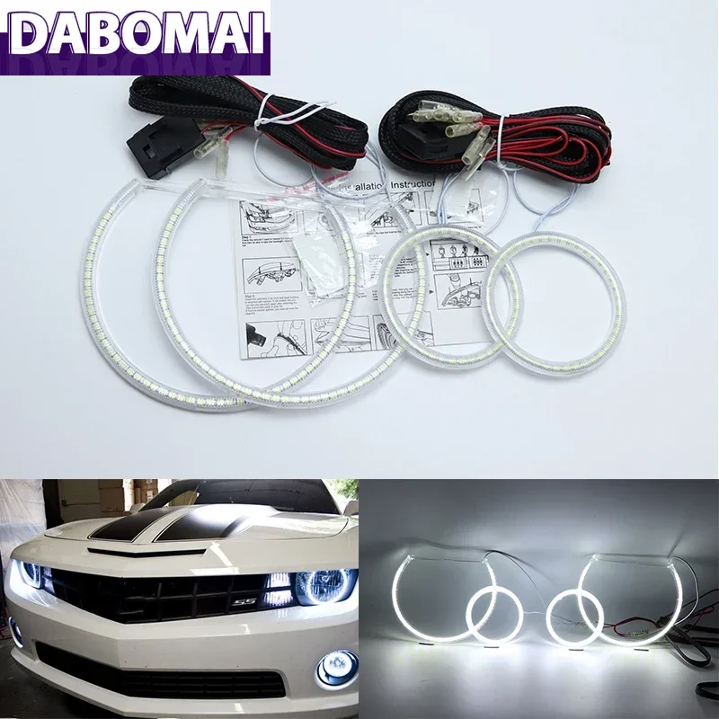 

Ультра яркий SMD белый светодиодный комплект Angel Eyes 2600LM 12V Halo Ring, дневные ходовые огни для Chevrolet Camaro 2010 2011 2012 2013