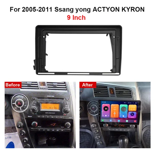 Imagen 2 del producto MAMSM 2005-2011 para SSANG YONG ACTYON/KYRON 2 Din Radio de coche DVD Fascia marco bisel tablero Cable arnés adaptador de cableado