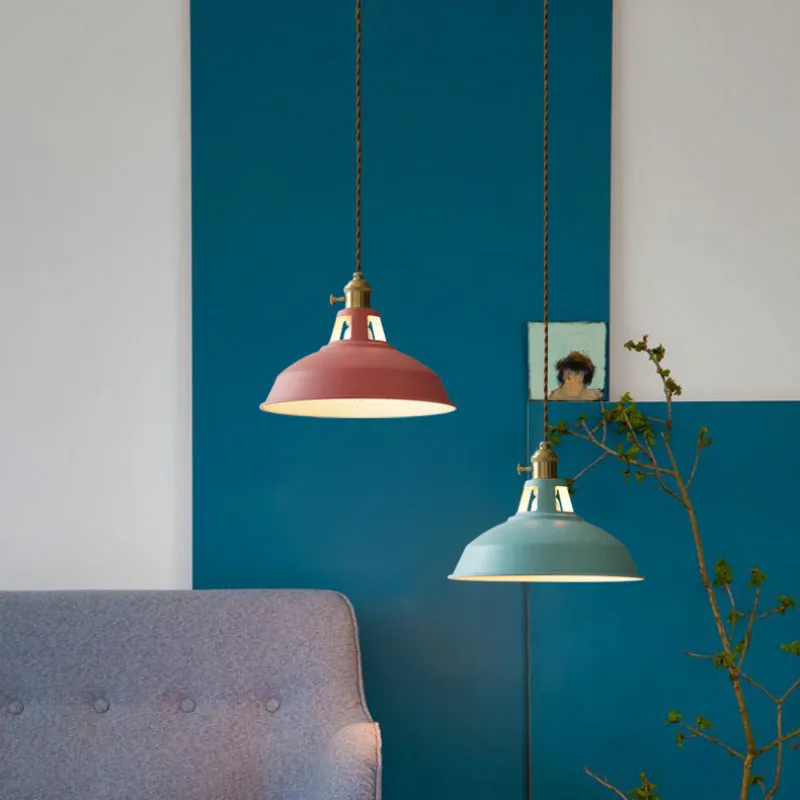 Industrial Colorful Pendant Light Loft Suspension Luminaire Restaurant Kitchen Hanging Light Chandelier Ceiling Lamp Decorative image 4