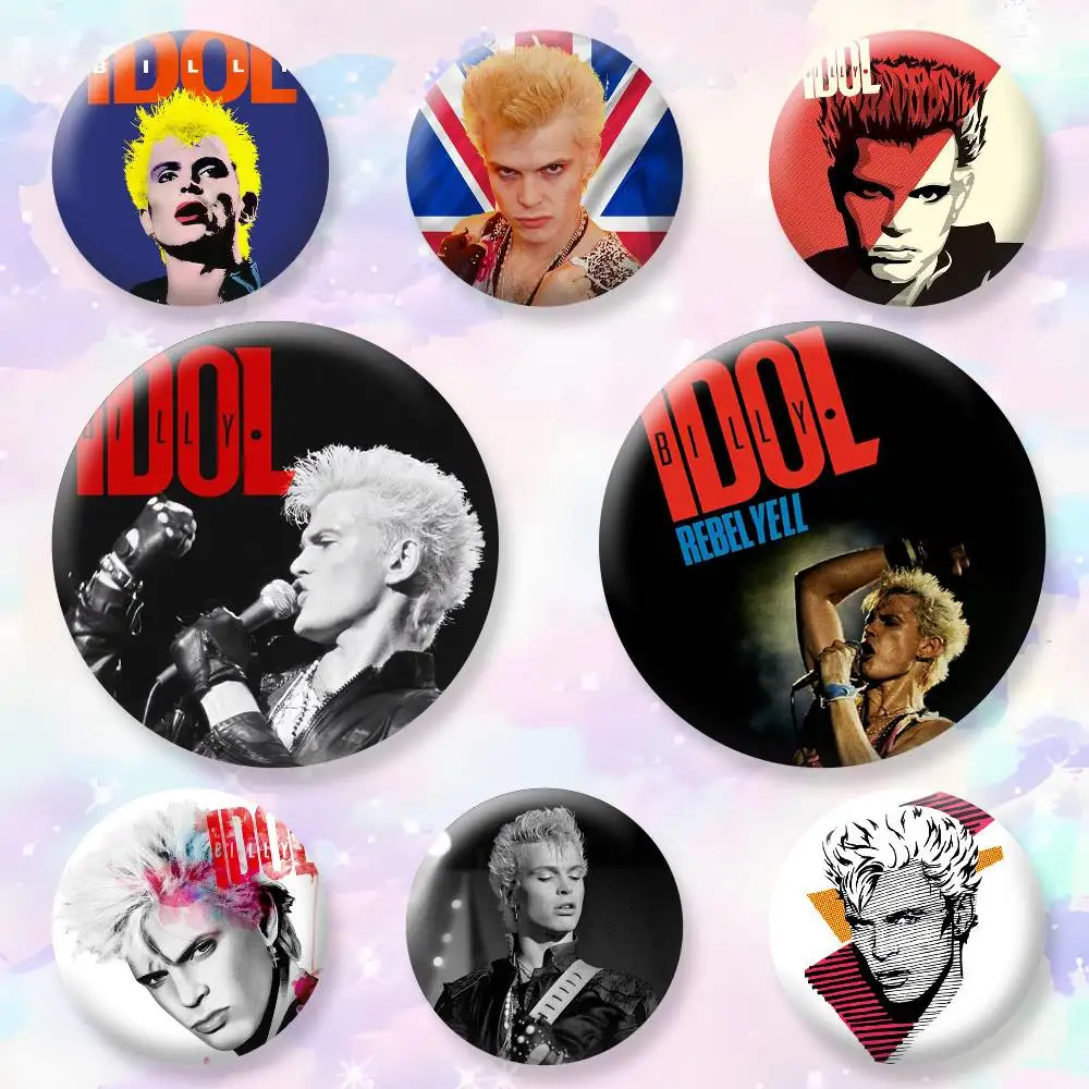 

Singer B-Billy Idol Brooches Cartoon Badge Pins Backpack Hat Accessories Friend Gift
