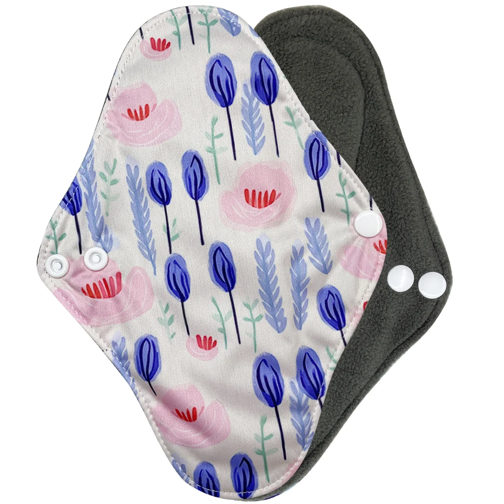 فوط صحية قابلة للغسل للنساء، وسادات للحيض قابلة لإعادة الاستخدام، وبطانات اللباس الداخلي ذات التدفق الخفيف، وفحم الخيزران، مقاس صغير، 6 قطع #2