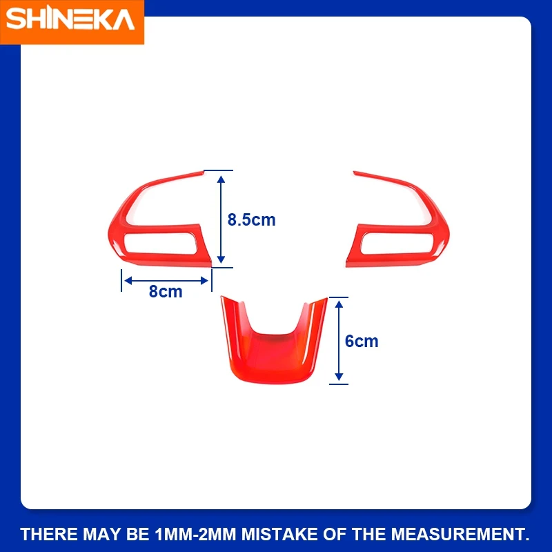 SHINEKA ABS Car Steering Wheel Decoration Cover Trim For Jeep Compass 2017-2020 For Jeep Renegade 2015 Up Interior Accessories