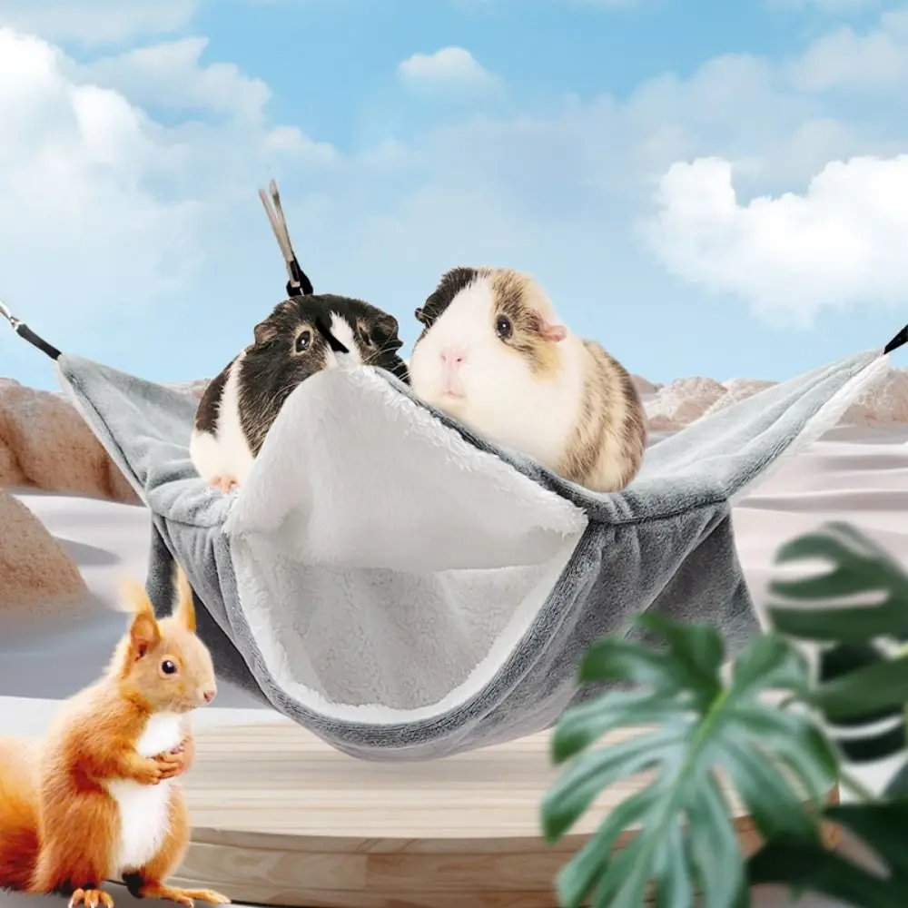 Hamac à Hamster en peluche Double couche, sac de couchage épais et chaud pour Hamster, suspendu, Cage à Rat confortable, maison pour Cage pour animaux de compagnie