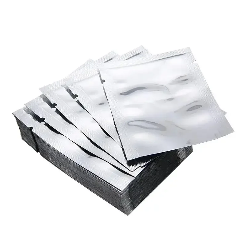 10-200pcs Silver Aluminum Foil Package Bag Storage Bag Open Tops Heat Seal Vacuum Mylar Foil Bags for Spice Powder Storage gallery 3