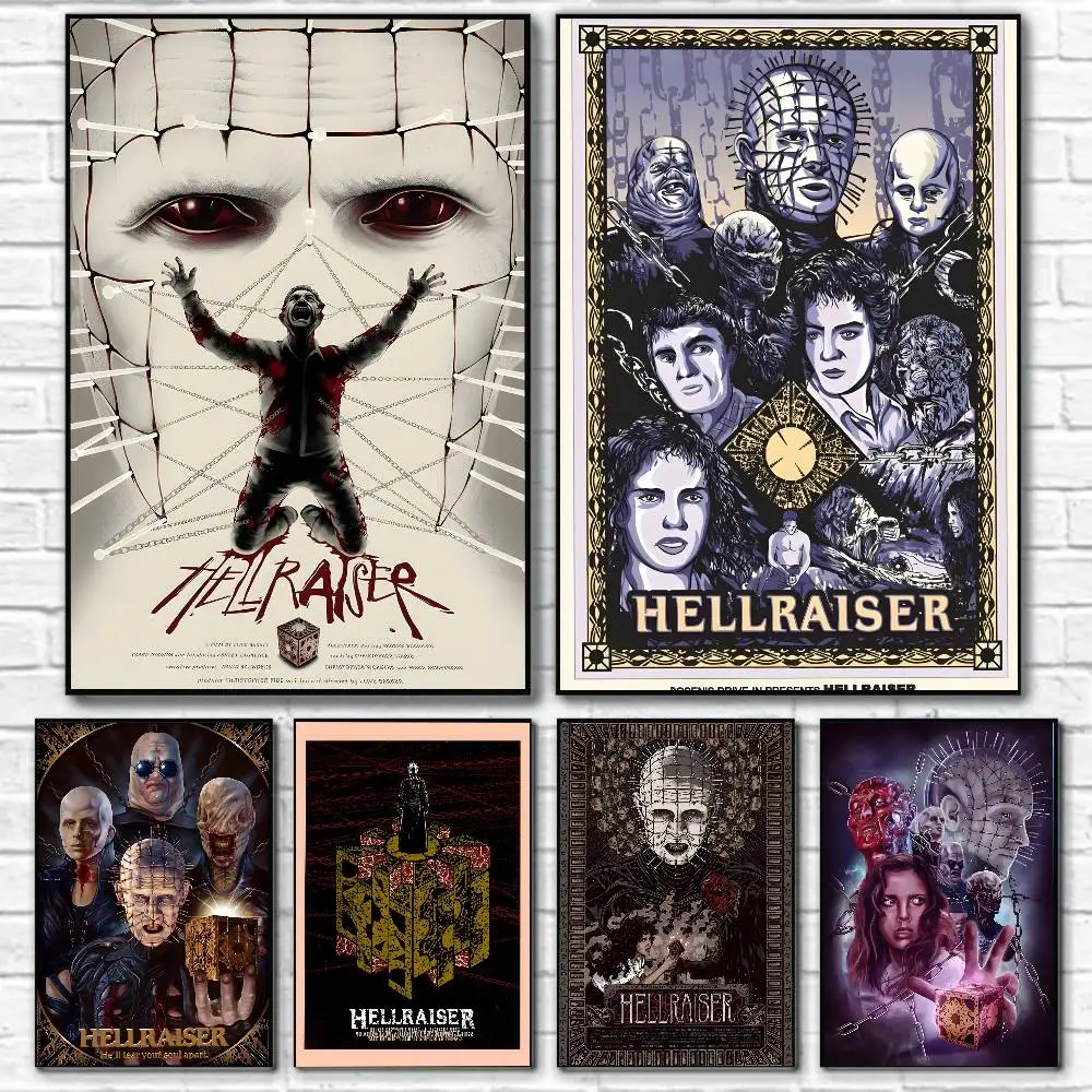 Classic Horror Movies H-Hellraiser Poster Canvas painting poster with prints Home bedroom living room decoration gift