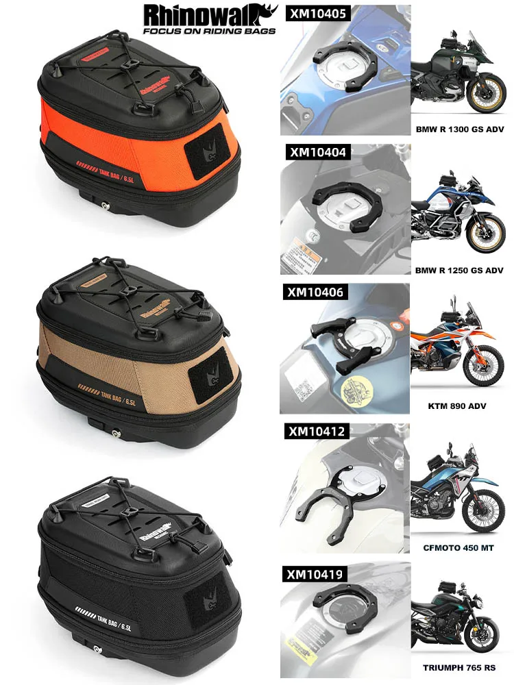 Rhinowalk Motorfiets Tank Tas Magnetische Quick Release 6.5L Motor Bagage Met Regenhoes VOOR BMW KTM Beneli HONDA CFMOTO DUCATI - afbeelding 2