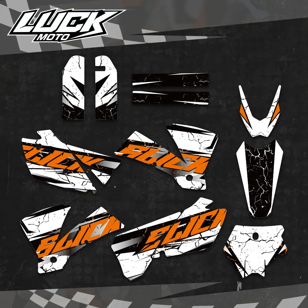 LUCKMOTO Team Graphics Background Sticker Decal For KTM EXC 125 200 250 300 400 450 525 2004 Motorcycle Decoration Accessorie - Image 4