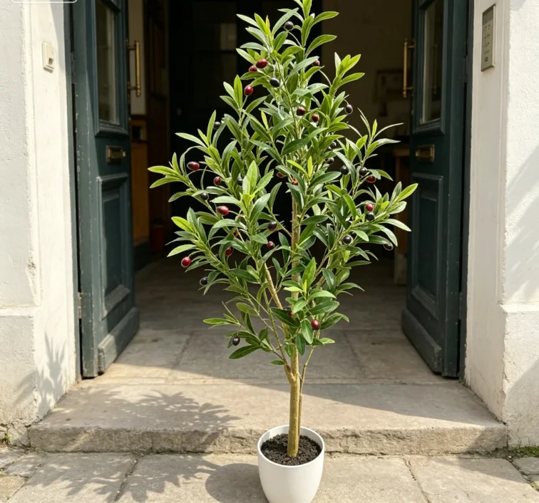 

Искусственное оливковое дерево 130 см, большое, зеленое, в стиле INS, для декора дома, имитация оливы для гостиной