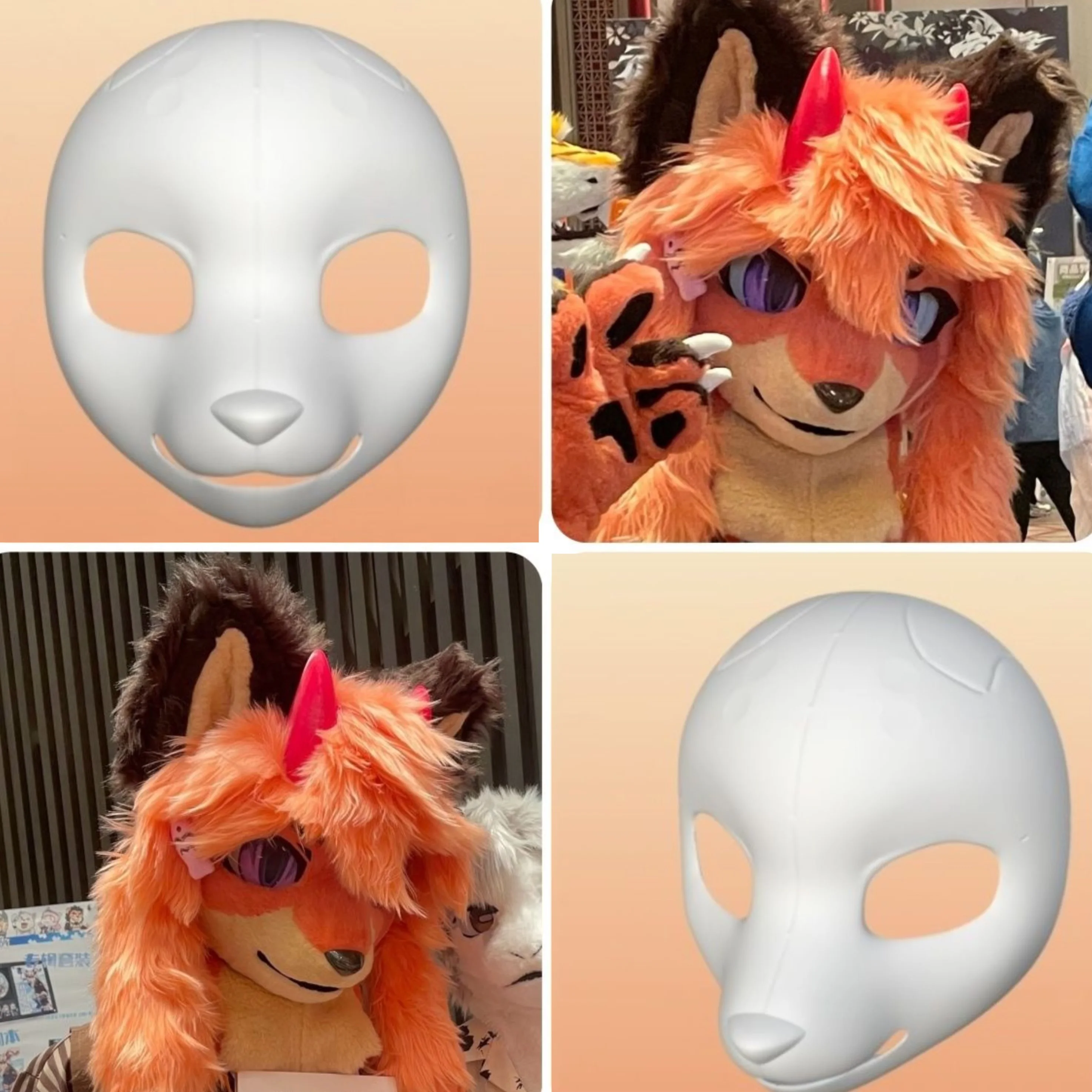 

3D Printing Realistic Style Kemono Fursuit Headbase Furry Cosplay Costumes Accessories CosplayKigurumi Base Mask Kemono