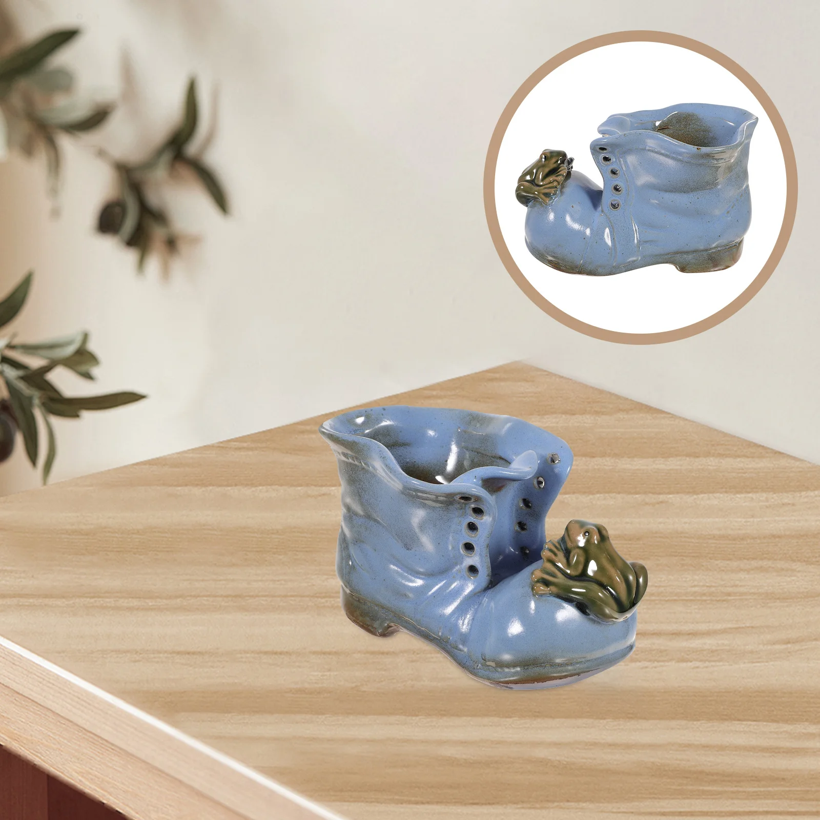 

Creative Ceramic Boot Ornament Premium Desktop Container Ashtray Pen Holder Desktop Decoration Boot Ornament