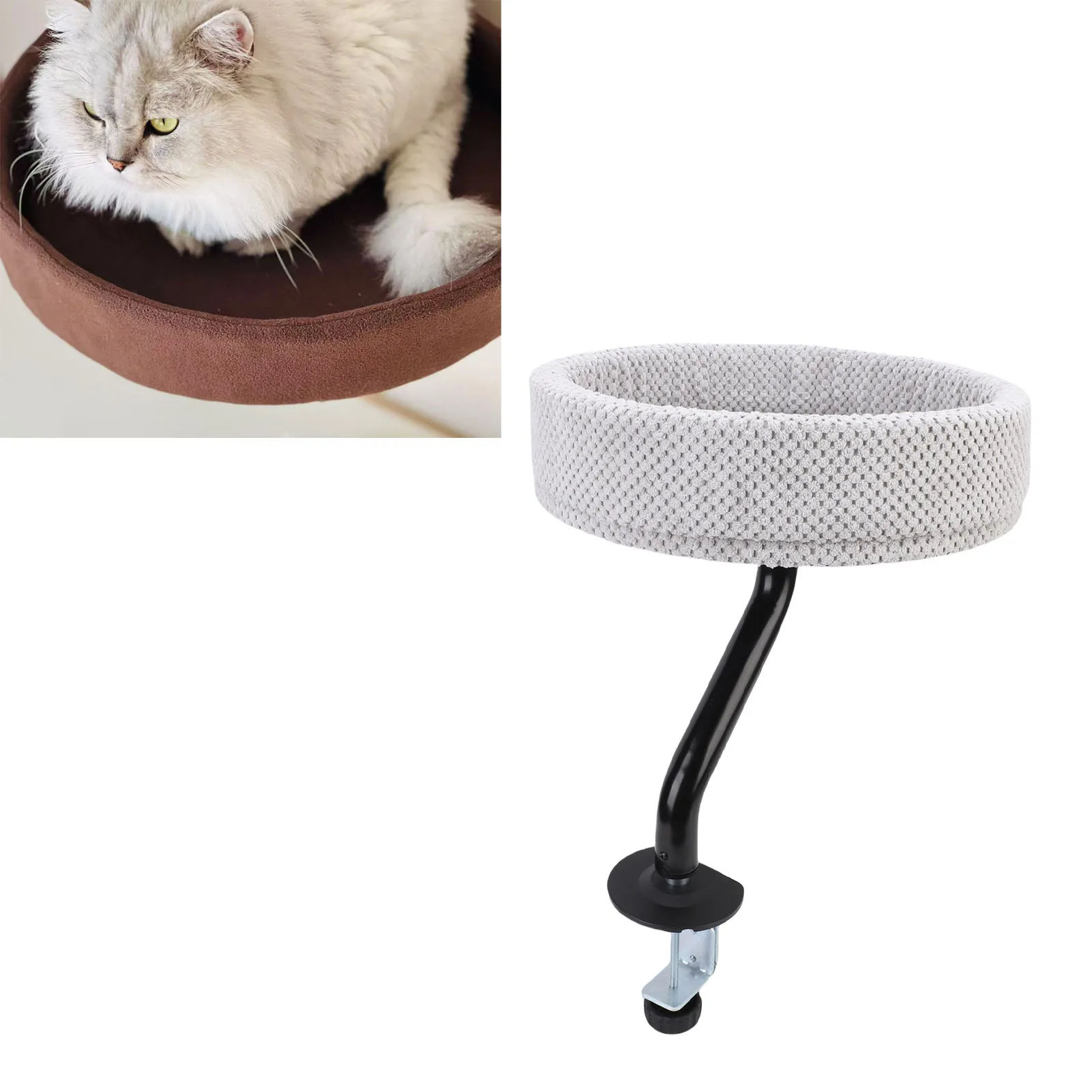 Mesa ajustável para gatos, rede para gatos, cama confortável para gatos, poleiro com estrutura de ferro resistente para escritório e casa