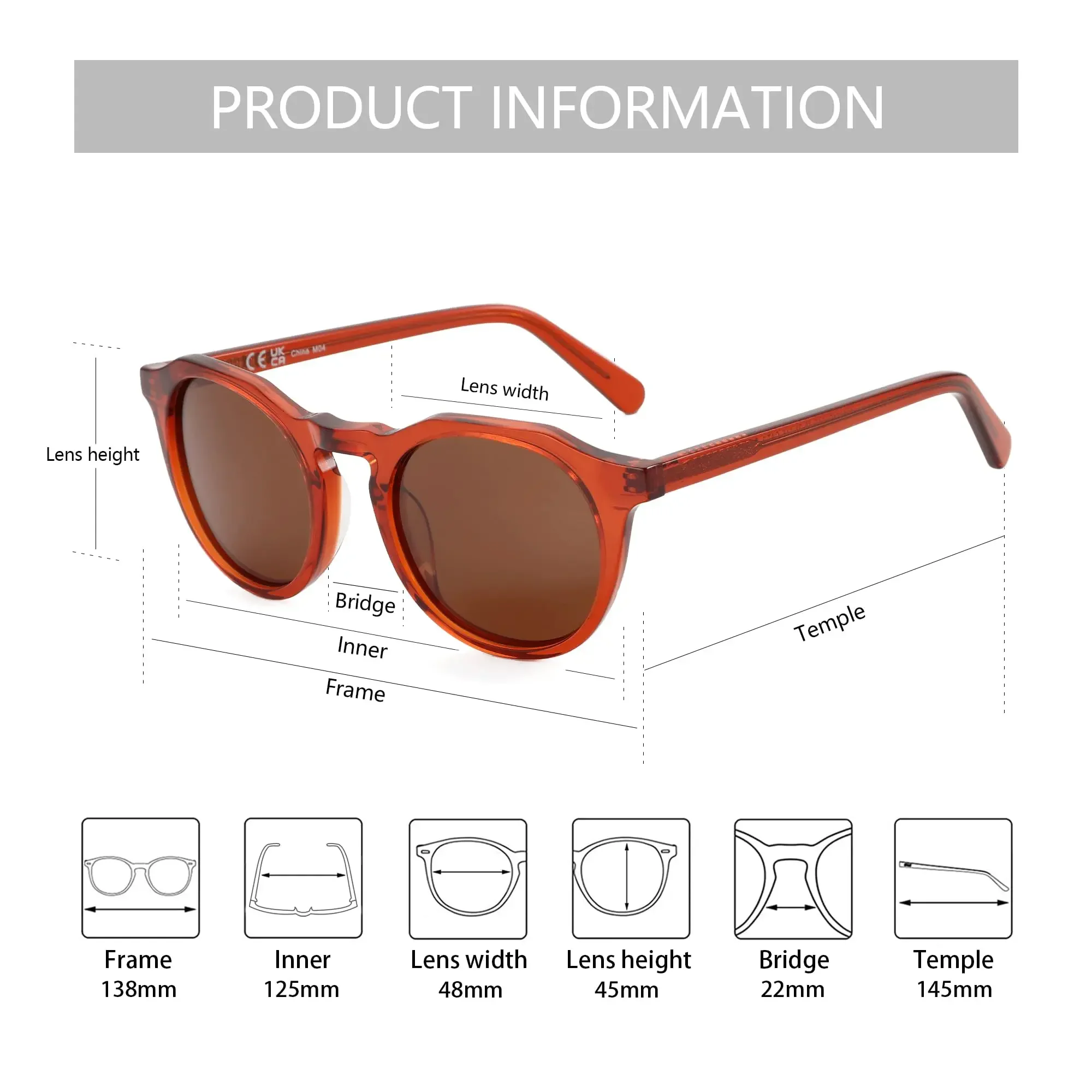 نظارات شمسية مستقطبة مستديرة من الأسيتات العتيقة من BLUEMOKY للرجال والنساء حماية من الأشعة فوق البنفسجية 400 اتجاه ممتاز شعبي