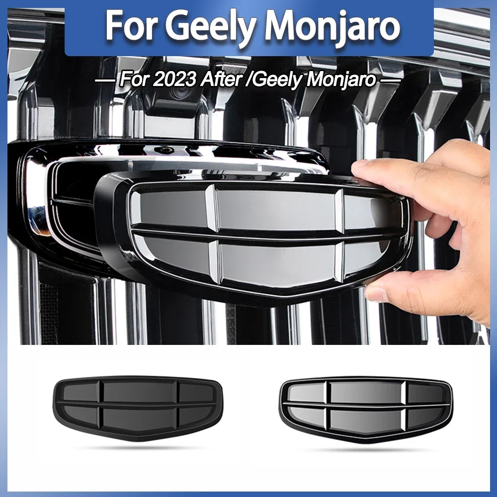 For Geely Monjaro Manjaro Xingyue L KX11 Front Emblem Black Samurai Mesh Decoration Modification Car Logo Accessories