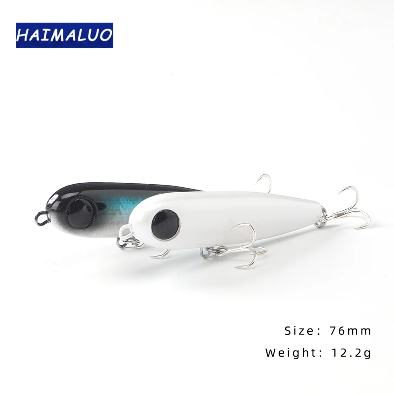 HAIMALUO HOPOPEN Floating Fishing Lures 76mm Pencil Top Water Saltwater Hard Baits Dog Walking Sea Bass Wobblers Lure Topwater