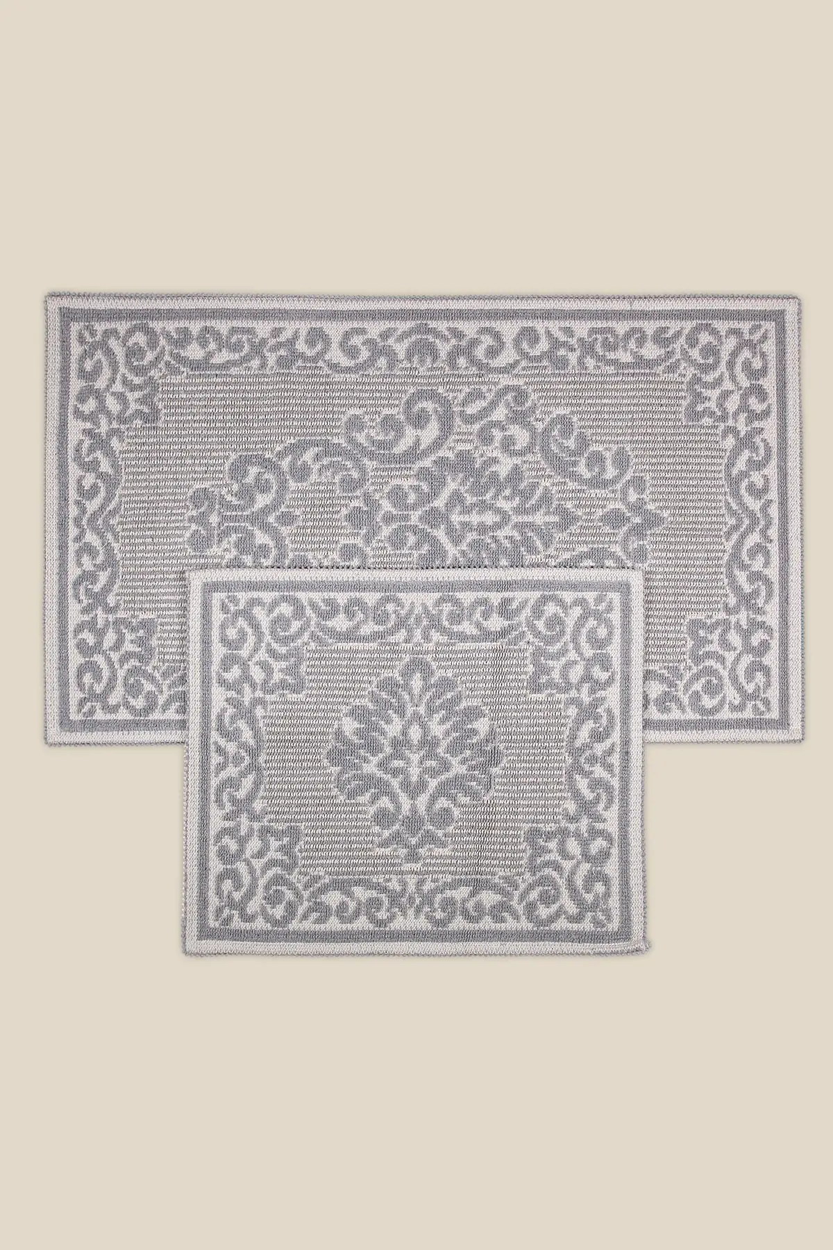 Balat Damask 2'li Bathroom Mat Set 60x100 50x60 Cm Striped • 100 Cotton is this our product is machine washable.