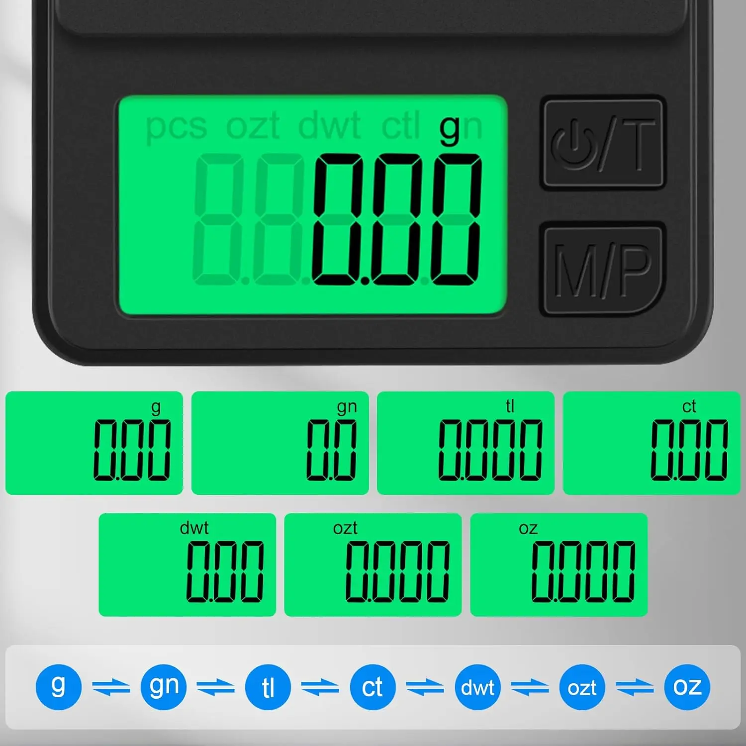 Timbangan Saku 1000gx0.01g Digital Gram untuk Makanan Perhiasan Ons Biji-bijian dengan Layar LCD Berlampu Mini untuk Perjalanan